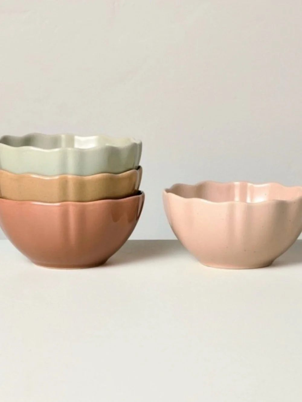 Hearth & Hand with Magnolia 11oz Scalloped Stoneware Dessert Bowls